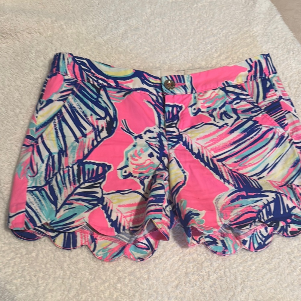Lilly Pulitzer pink and Blue Tropical Print Shorts
